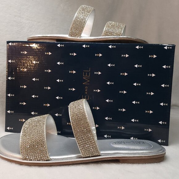 *New Low Price!* Kate & Mel Silver Slides - Picture 2 of 16